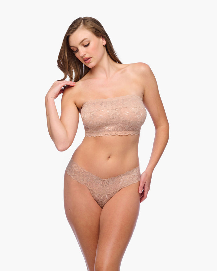 Beige Thong - Never Say Never Cutie Low Rise Thong