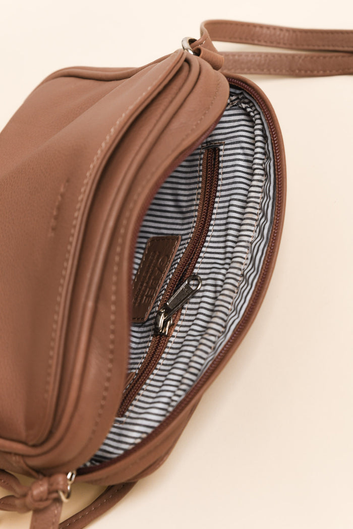 Darcy Chocolate Leather Crossbody Bag