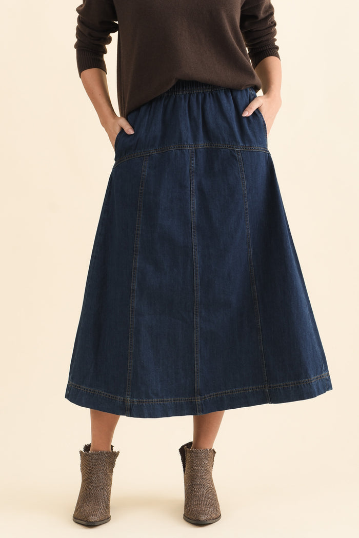 Dayton Dark Blue Denim Skirt