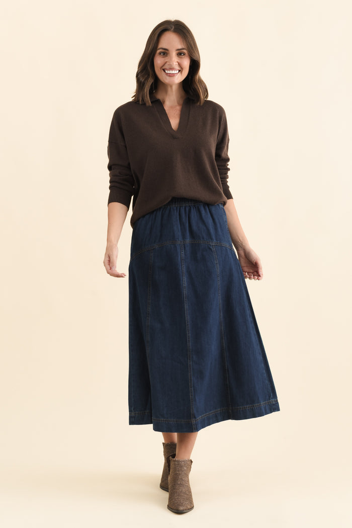 Dayton Dark Blue Denim Skirt