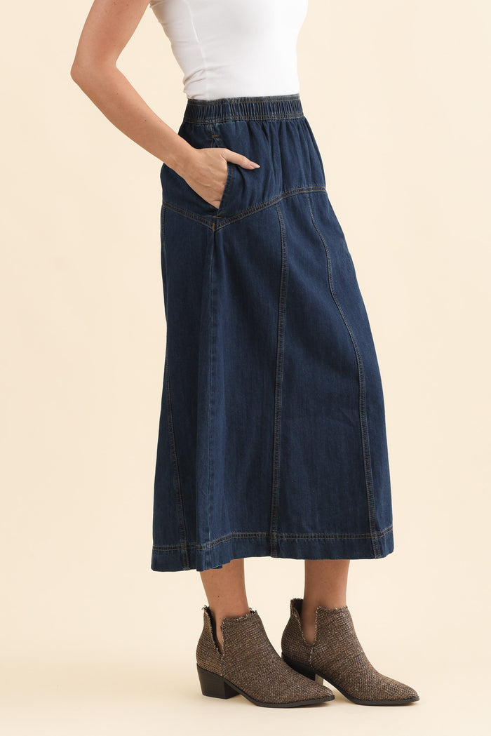 Dayton Dark Blue Denim Skirt