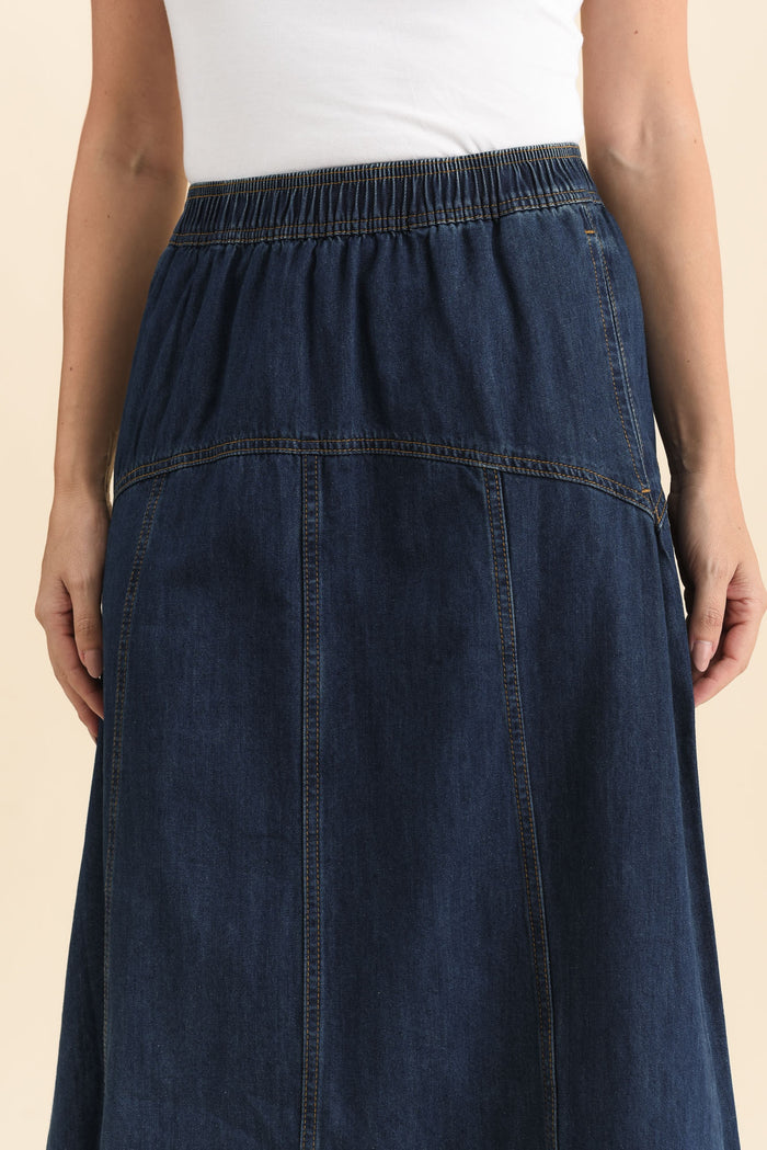 Dayton Dark Blue Denim Skirt