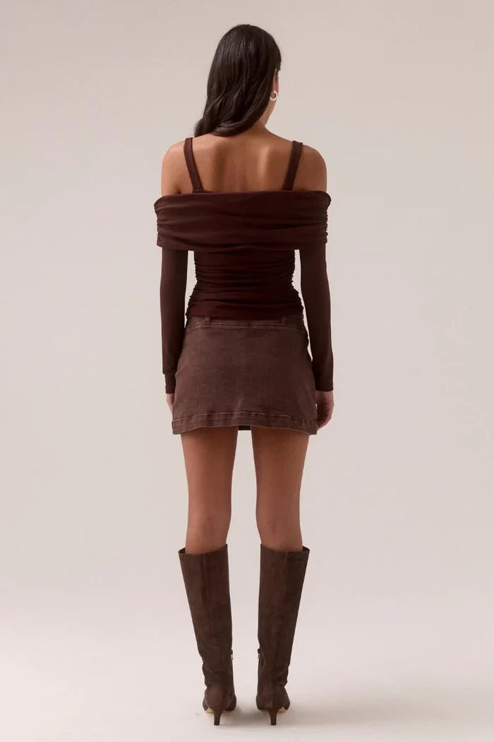 ELAIAN LONG-SLEEVE TOP - RAISIN