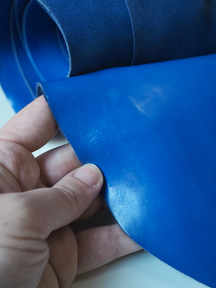 Electric Blue Patent Calfskin
