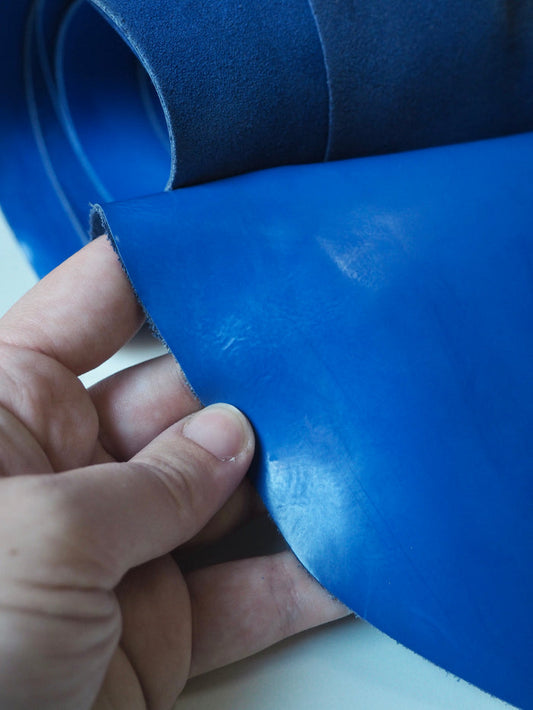 Electric Blue Patent Calfskin