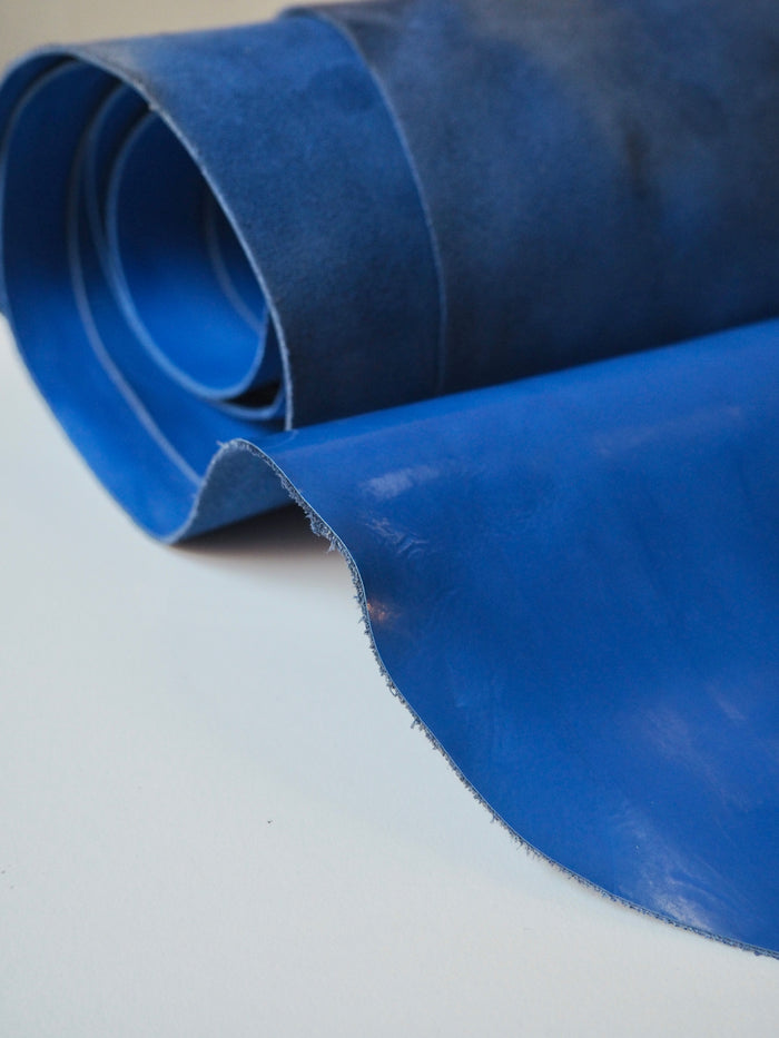 Electric Blue Patent Calfskin