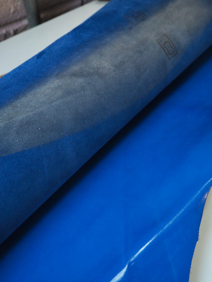 Electric Blue Patent Calfskin