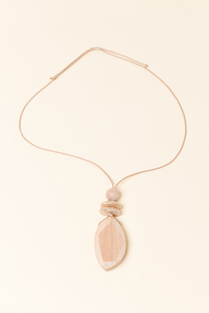Eleri Natural Wood Pendant Necklace