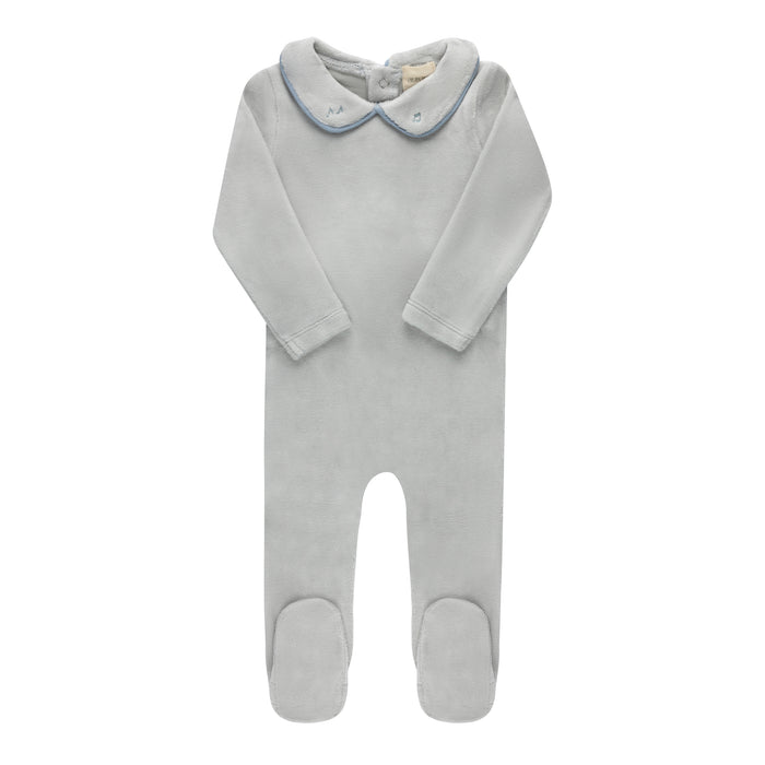 Embroidered Velour Collar Collection - Footie
