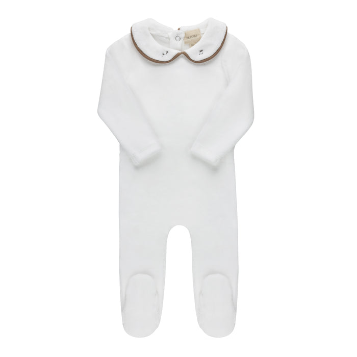 Embroidered Velour Collar Collection - Footie