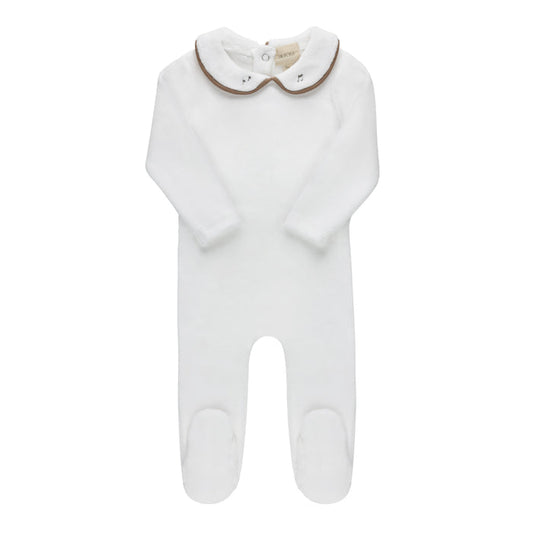 Embroidered Velour Collar Collection - Footie