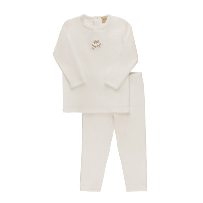 Embroidered Velour Collar Collection - Lounge Set