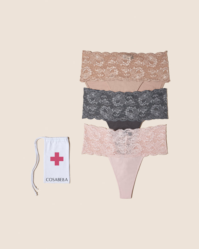Multi Thong - Never Say Never Emergency Panty 3 Pack