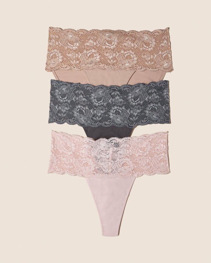 Multi Thong - Never Say Never Emergency Panty 3 Pack
