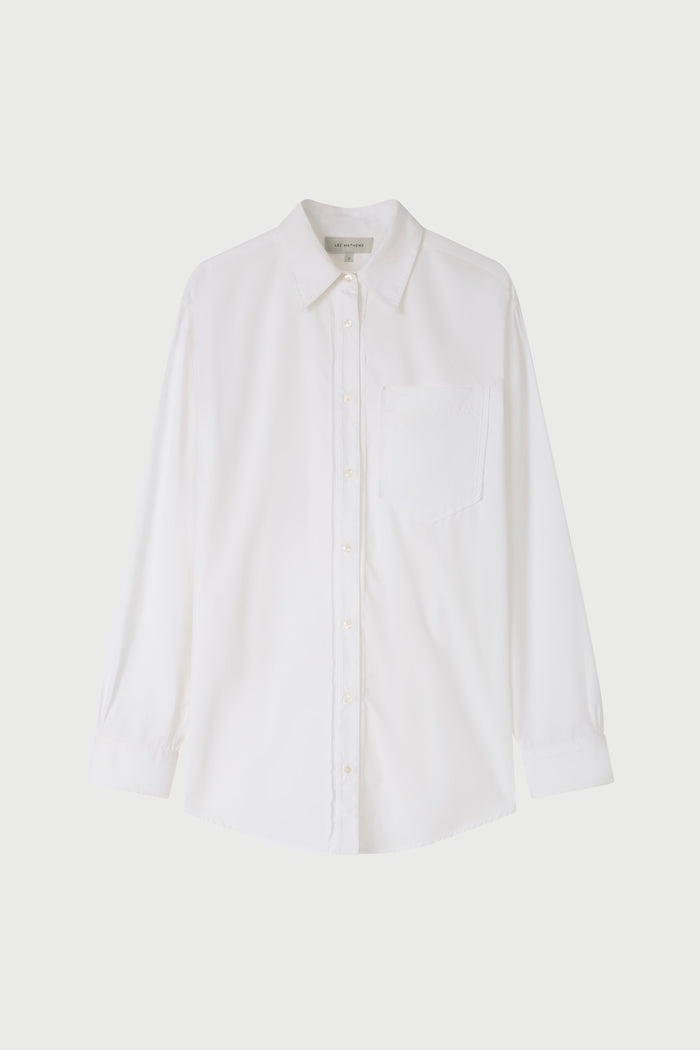 White shirt on a light gray background