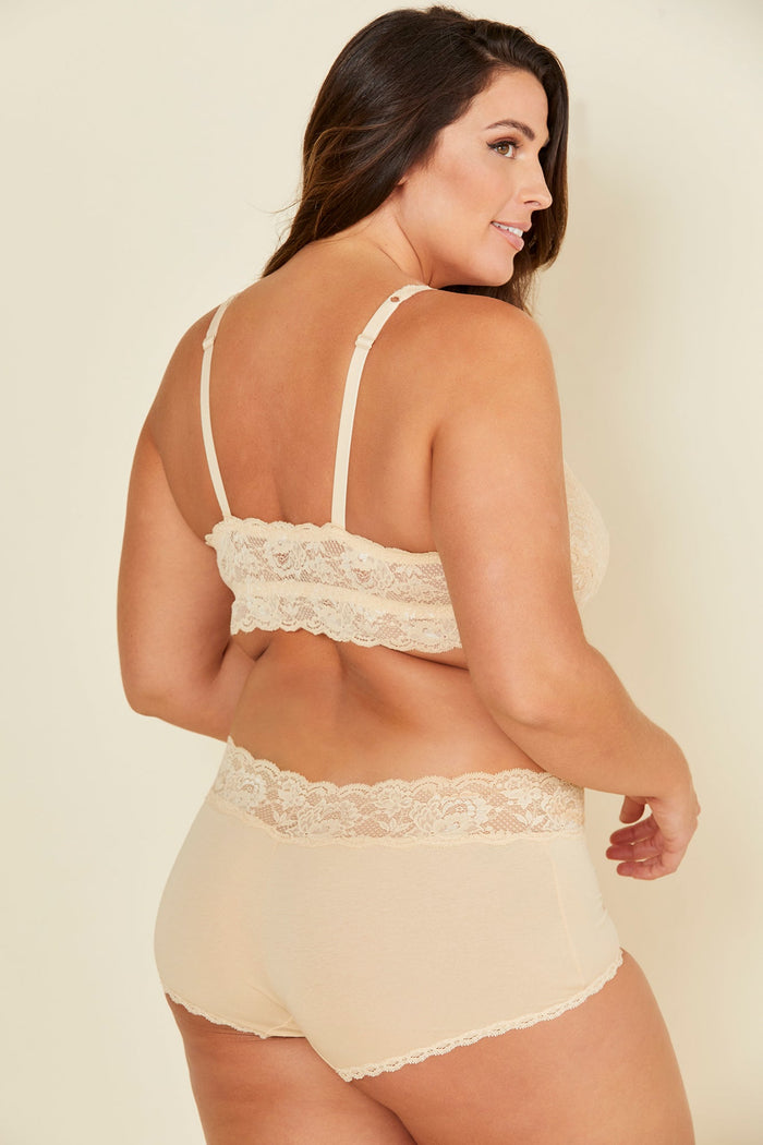 Beige Hot Pant - Never Say Never Extended Cheekie Boyshort