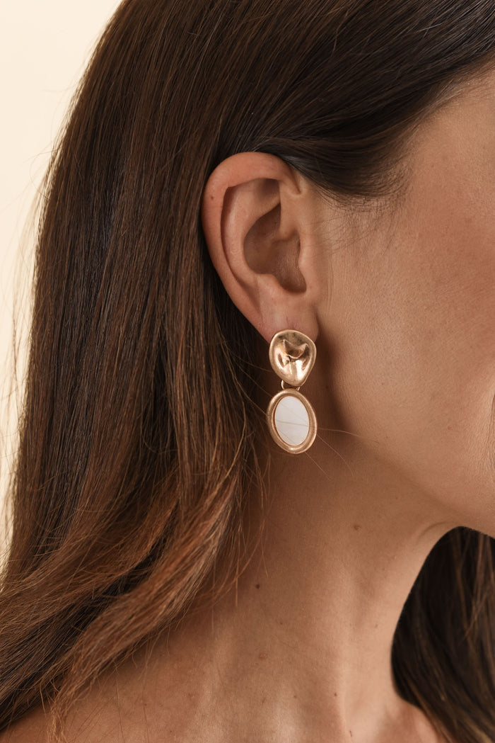 Felitia Gold Disc Drop Earrings