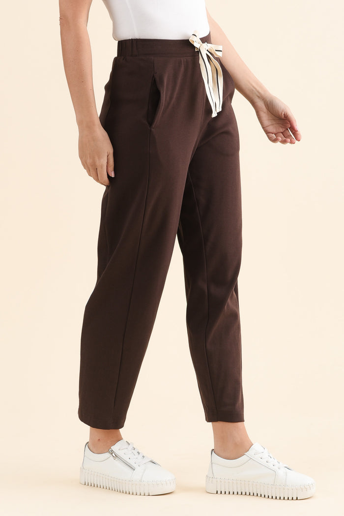 Fisher Chocolate Cotton Barrel Pants
