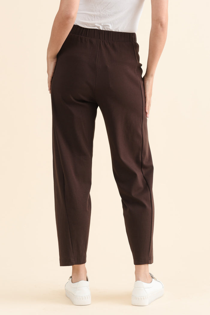Fisher Chocolate Cotton Barrel Pants