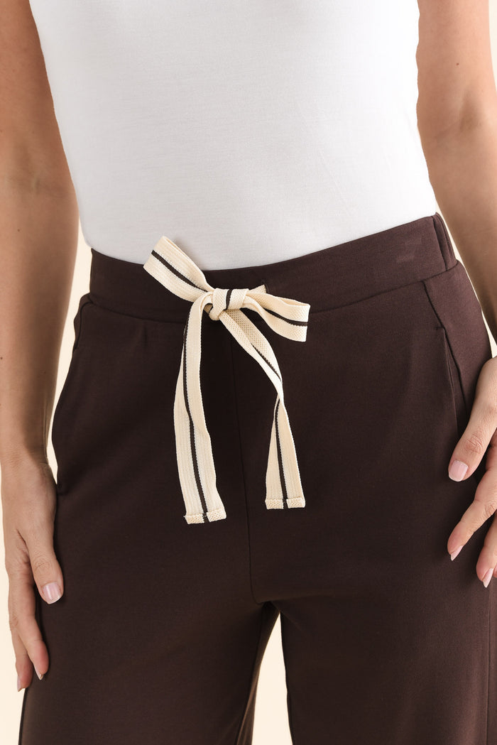Fisher Chocolate Cotton Barrel Pants