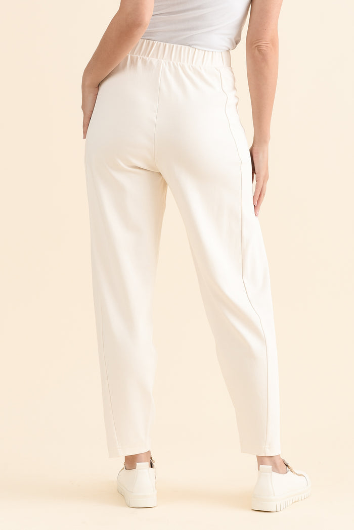 Fisher Cream Cotton Barrel Pants