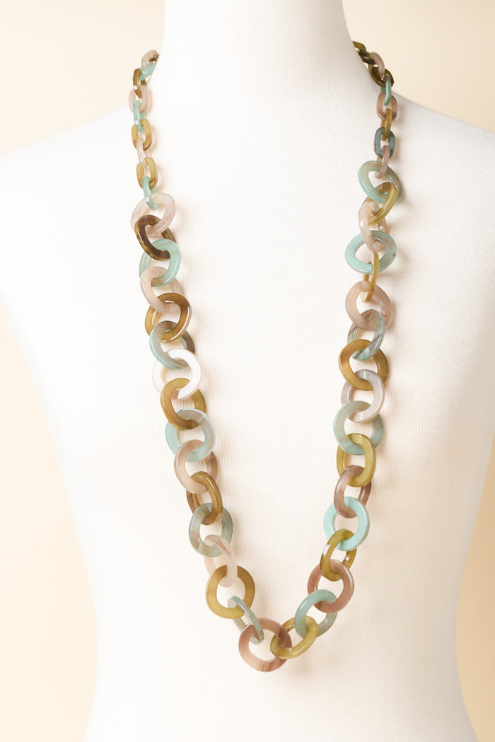 Fisher Green Resin Link Necklace