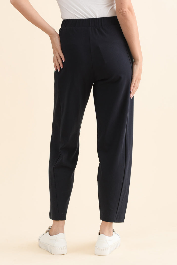 Fisher Navy Cotton Barrel Pants