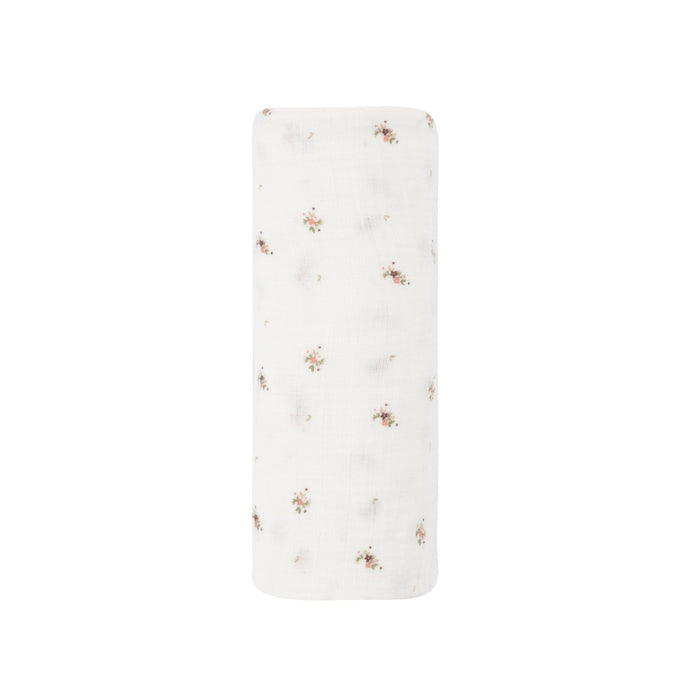 ivory Floral Muslin Cotton Swaddle Blanket