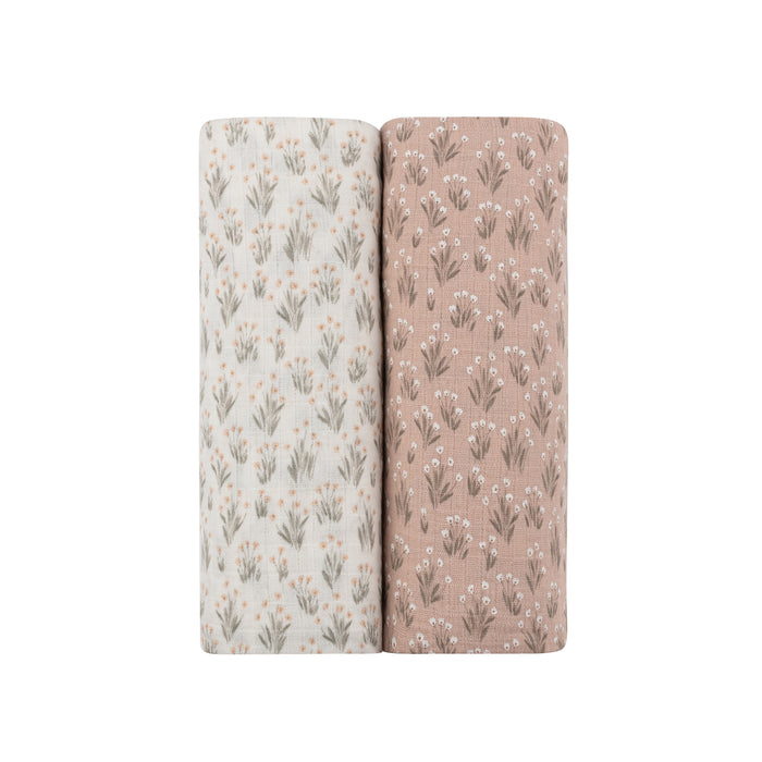 French Terry Blooms Collection - Two Pack Muslin Swaddle
