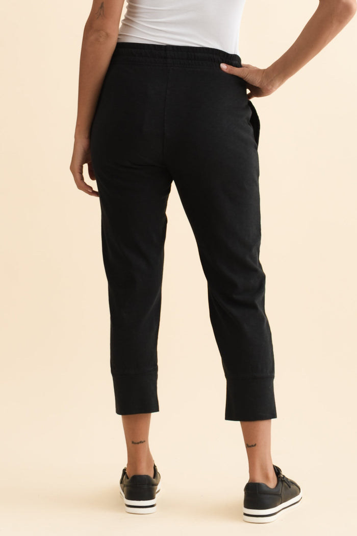 Fundamental Brunch Black Cotton Sweatpants,Brunette model,alt text|model:Brontie