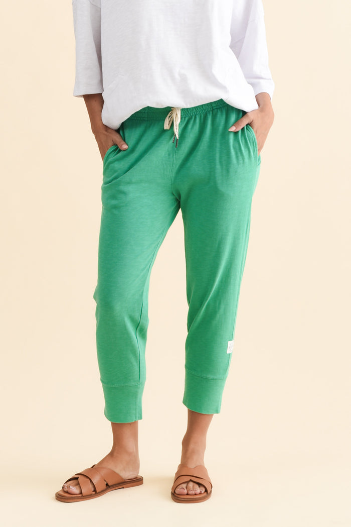Fundamental Brunch Jade Cotton Sweatpants,Brunette model,alt text|model:MJ