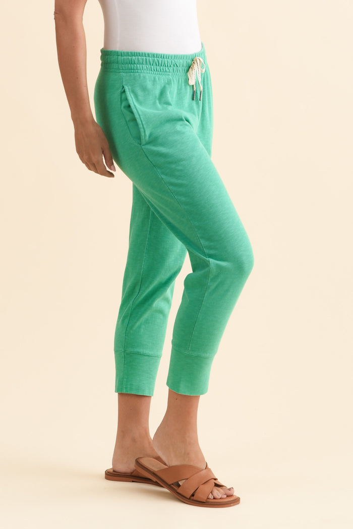 Fundamental Brunch Jade Cotton Sweatpants,Brunette model,alt text|model:MJ