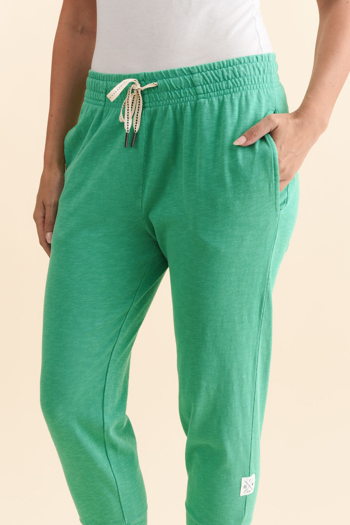 Fundamental Brunch Jade Cotton Sweatpants,Brunette model,alt text|model:MJ