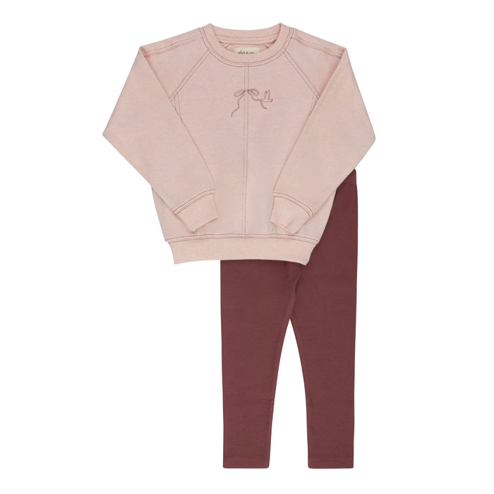 Girls 2 Piece Set – Pink – Bird Seam