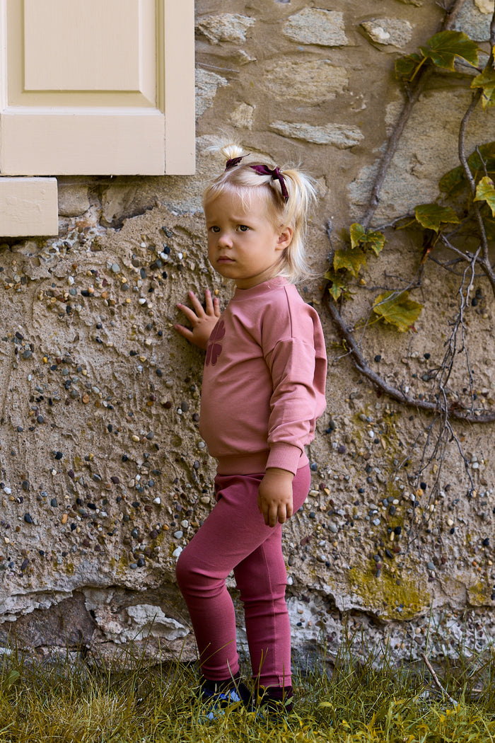 Girls 2 Piece Set – Pink – Embroidered Clover