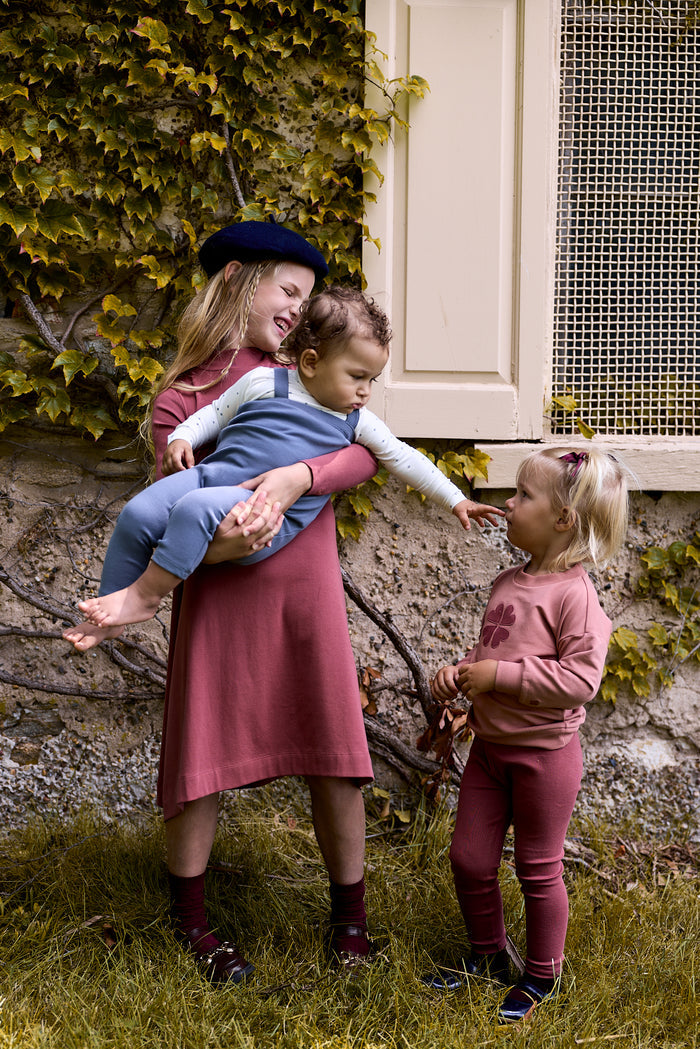 Girls 2 Piece Set – Pink – Embroidered Clover