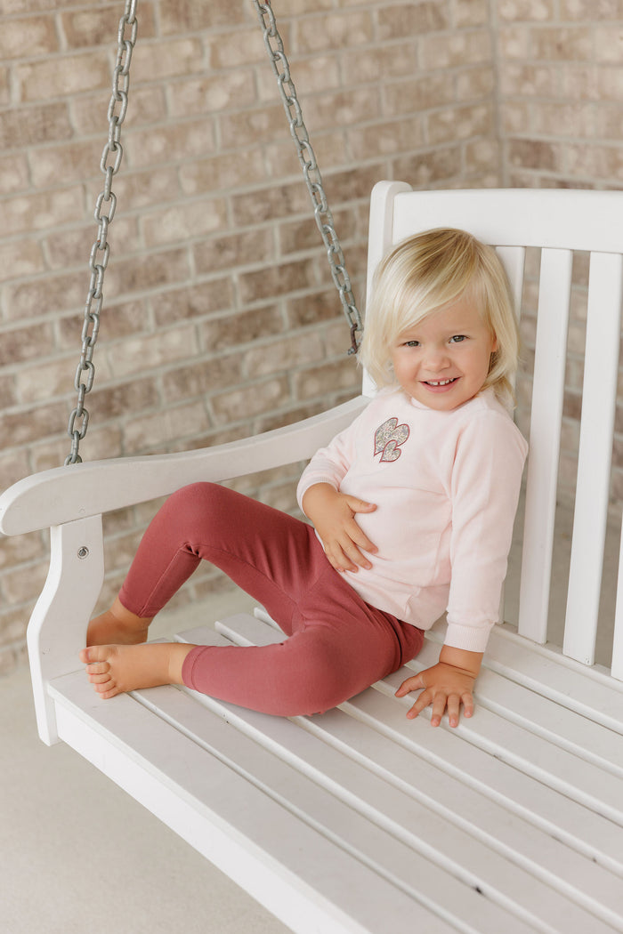 Girls 2 Piece Set – Pink – Embroidered Liberty