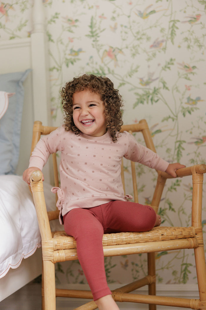 Girls 2 Piece Set – Pink – Geometric Floral