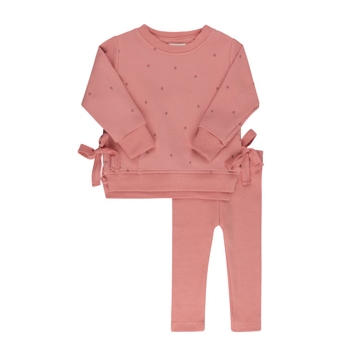 Girls 2 Piece Set – Pink – Vintage Floral