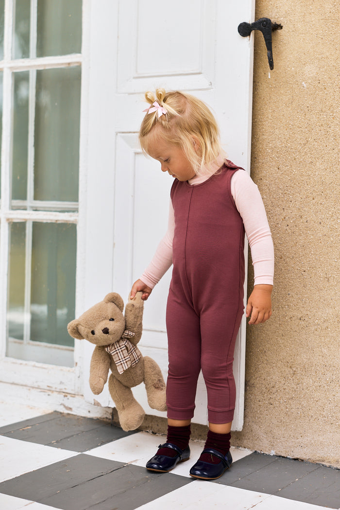 Girls Bodysuit & Overalls – Pink – Bird Seam
