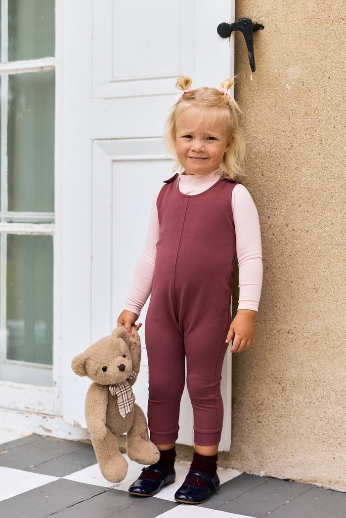 Girls Bodysuit & Overalls – Pink – Bird Seam