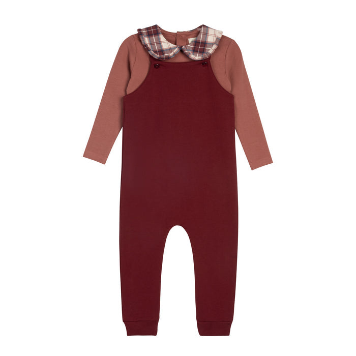 Girls Bodysuit & Overalls – Pink – French Terry Scottish