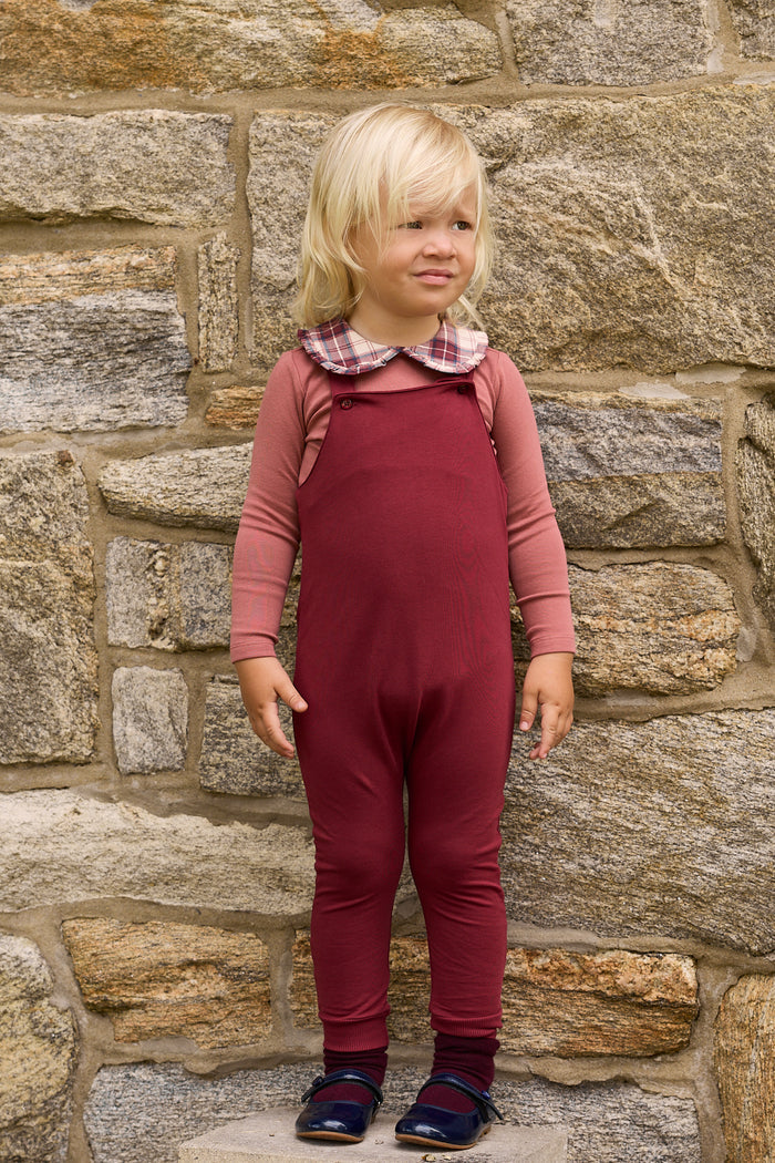 Girls Bodysuit & Overalls – Pink – French Terry Scottish