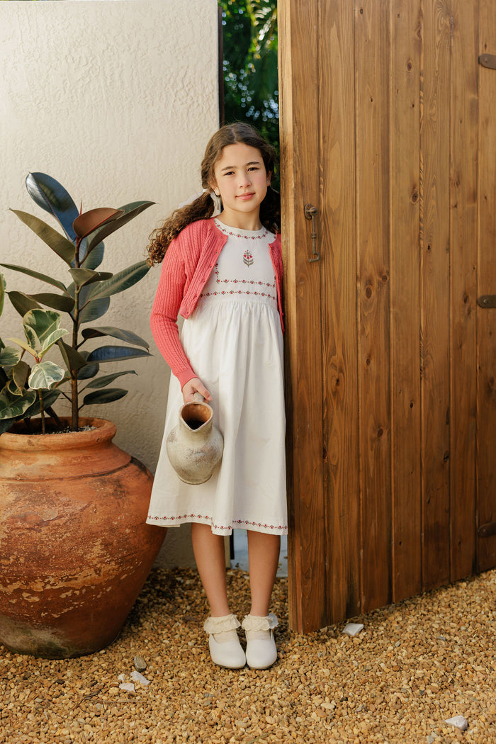 Girls Cable Knit Cardigan – Berry – Keepsake Collection