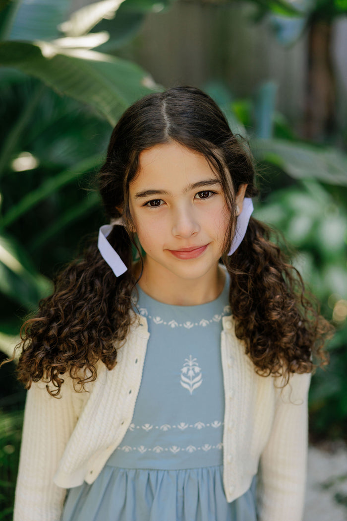 Girls Cable Knit Cardigan – Ivory – Keepsake Collection