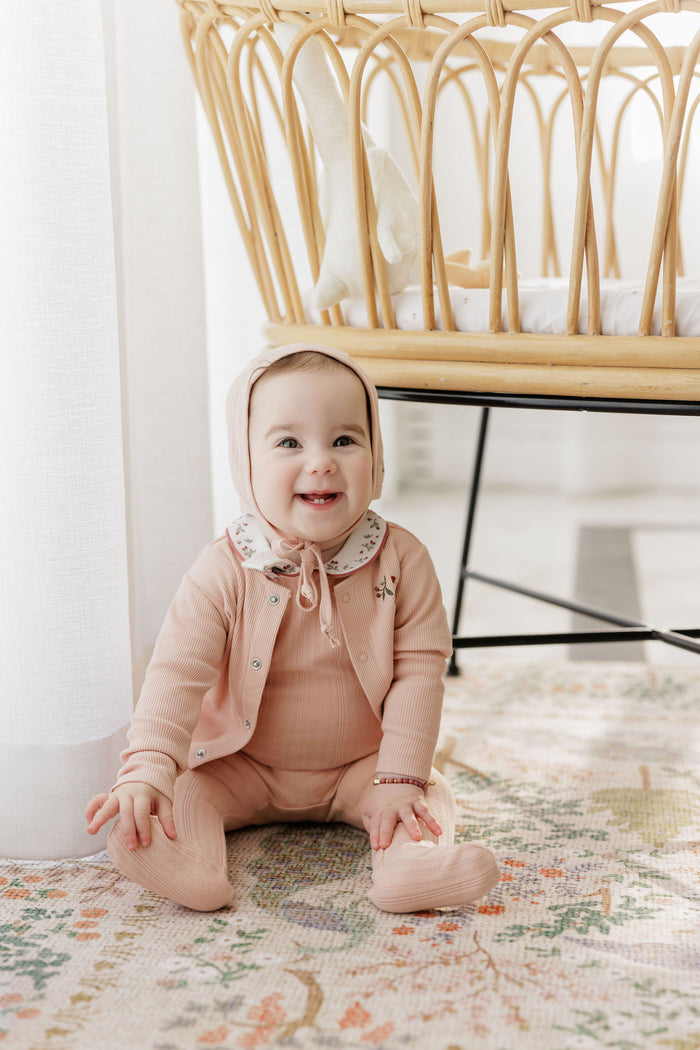 Girls Cardigan – Pink – Embroidered