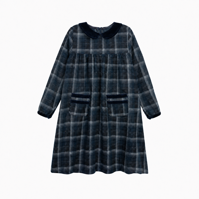 Girls Dress – Blue – Plaid
