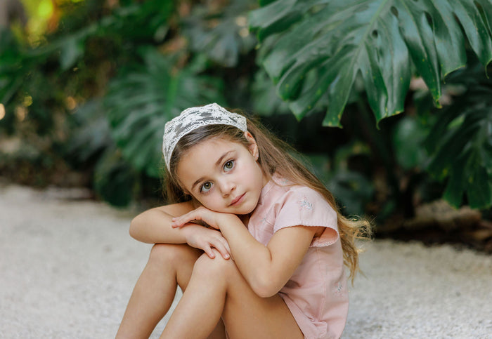 Girls Embroidered Floral 2 Piece Set – Pink – Holland Collection