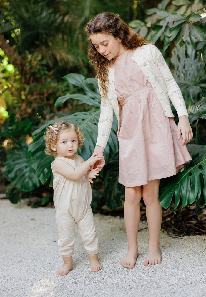 Girls Embroidered Floral Dress – Pink – Holland Collection