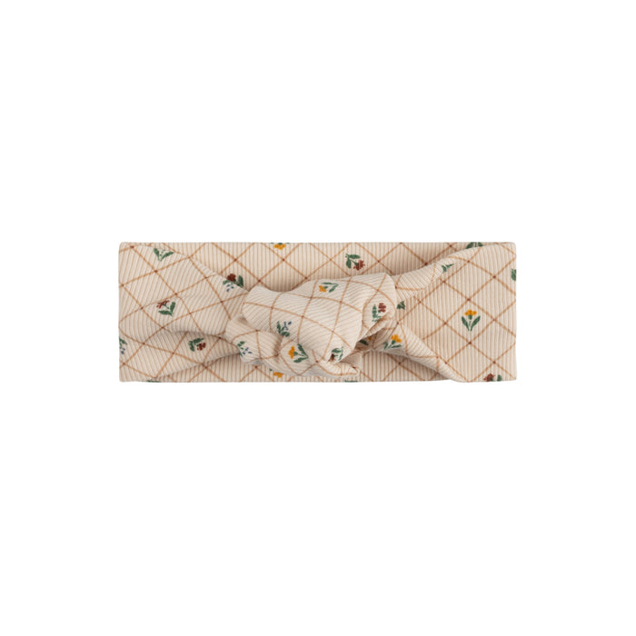 Girls Headband - Pink - Floral Grid